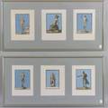 Continental School 19th Century Lot of Six Plates Depicting Classical Sculpture
