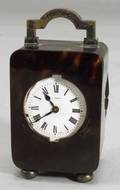 French Tortoiseshell Miniature Carriage Clock Timepiece