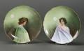 Pair of Limoges Porcelain Portrait Plates