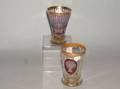 Two AustrianBohemian Gilt Cut Glass Beakers