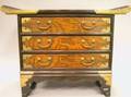 Oriental Brass Mounted Hardwood Jewelry Chest