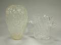 Colorless Glass Wine Bucket and a Molded Colorless Glass Vase