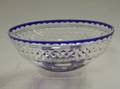 Cobalt Cut to Clear Glass Bowl