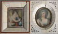 Two miniature portraits with ivory frames