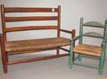 Childs Painted Slatback Armchair and Settee