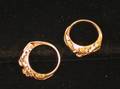 Pair of 14kt Gold Leaf and Spiral Rings