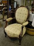 Rococo Revival Upholstered Walnut Parlor Chair
