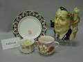 Toby Jug Four Mustache Cups and Saucers and a Set of Ten Russian Porcelain Plates and a Platter including set of ten Russian porcelai