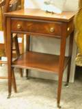 Brandt Furniture Regencystyle Inlaid Mahogany Concave OneDrawer Bedside Table