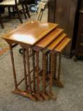 Edwardian Mahogany and Inlay Nest of Four Tables