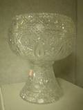 Colorless Brilliantcut Glass Punch Bowl on Stand