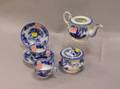 Childs Sixpiece Davenport Flow Blue Ceramic Partial Teaset