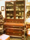 Empire Glazed Mahogany Veneer SecretaryBookcase