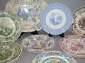 Ten Assorted Transfer Decorated Staffordshire Plates