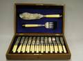 Twentysix Piece Ivorine Handled Silver Plated Fish Flatware Service