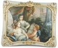 18th C French Supraporte Painting Ladies  Putti