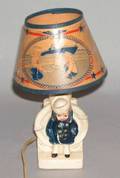 Childs Ceramic Navy Sailor Figural Table Lamp