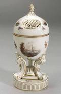 Dresden Porcelain Eggshaped Potpourri Urn