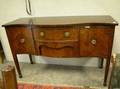 Regencystyle Inlaid Mahogany Veneer Serpentine Sideboard
