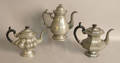 Three pewter coffee pots