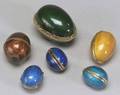 Five Small Silver and Guilloche Enamel Eggs