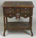 Middle Eastern MotherofPearl Inlaid Hardwood Side Table