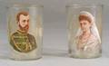 Pair of French Nicholas II Enamel Decorated Commemorative Glasses