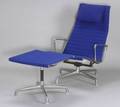Charles and Ray Eames Aluminum Group Lounge Chair and Ottoman