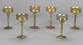 Six Tiffany Gold Favrile Glass Goblets