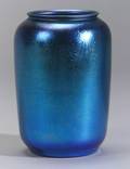 Durand Blue Iridescent Glass Vase