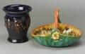 Austrian Pottery Basket and Dannish Pottery Vase