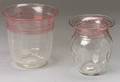 Two Carder Steuben Pink Reeded Glass Vases