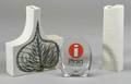 Two Arabia Ceramic Vases and Iittala Glass Paperweight