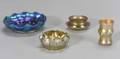 Four Small Tiffany Iridescent Glass Items