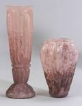 Two French Mold Blown Glass Vases