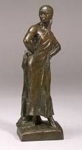 LouisMarieJules Delapchier French ac 19001930 Bronze Figure of a Gypsy Woman