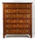Dutch Neoclassical Marquetry Inlaid Tall Chest