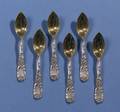 Six Tiffany  Co Sterling Chrysanthemum Grapefruit Spoons