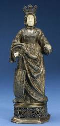 Sterling Silver Ivory Mounted Statue of Catherine of Aragon