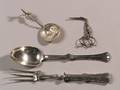 Four Continental Flatware and Sewing Items