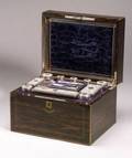 Scottish Victorian BrassBound Calamander Necessaire Case