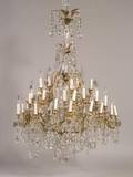 Large Thirtyfive Light ThreeTier Crystal Chandelier