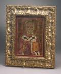 Russian Icon of St Nicolas in Giltwood Frame