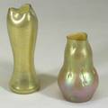 Two Iridescent Glass Vases