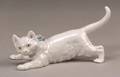Meissen Porcelain Model of a Playful Cat