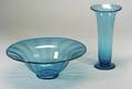 Carder Steuben Celeste Blue Glass Bowl and Vase