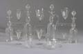 Large Lot of Webb Colorless Etched Glass Stemware