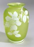 Yellow Cameo Glass Vase
