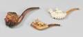 Three Meerschaum Pipes Carved with Animals