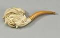Meerschaum Pipe Carved with Fox and Rooster
